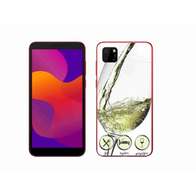 Gelový obal mmCase na mobil Honor 9S - sklenička vína bílé