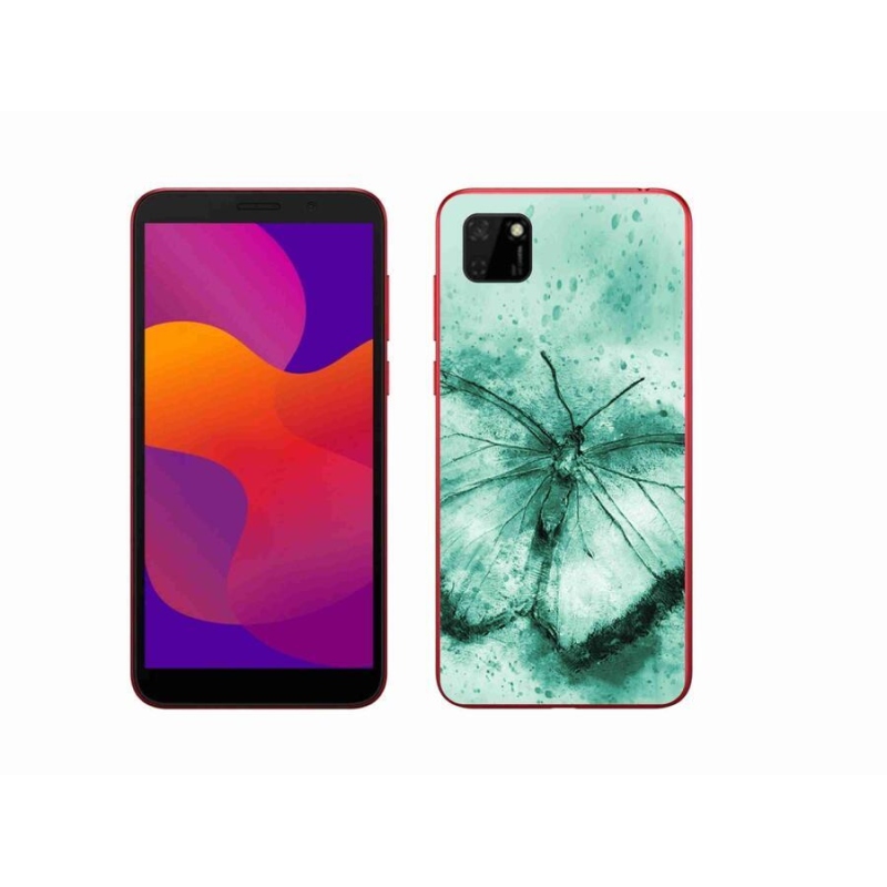 Gelový obal mmCase na mobil Honor 9S - zelený motýl