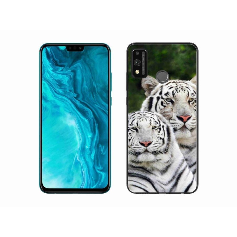 Gelový obal mmCase na mobil Honor 9X Lite - bílí tygři