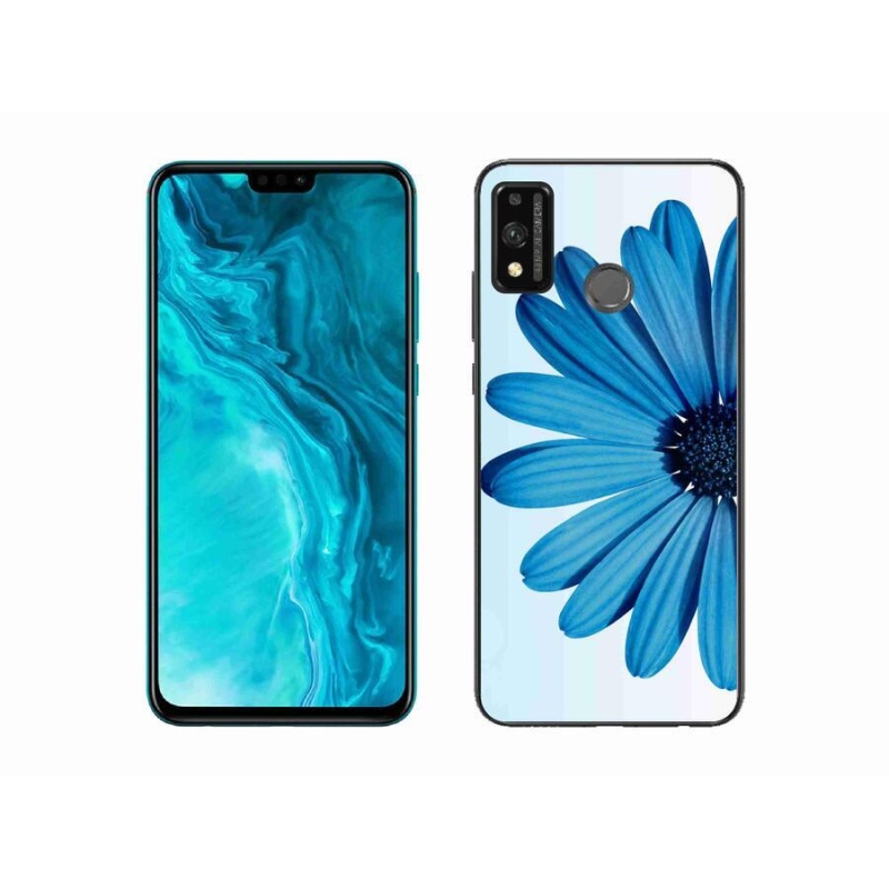 Gelový obal mmCase na mobil Honor 9X Lite - modrá kopretina