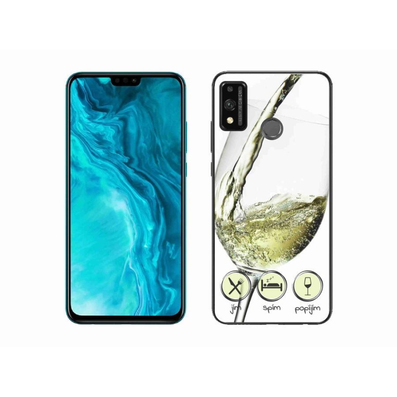 Gelový obal mmCase na mobil Honor 9X Lite - sklenička vína bílé