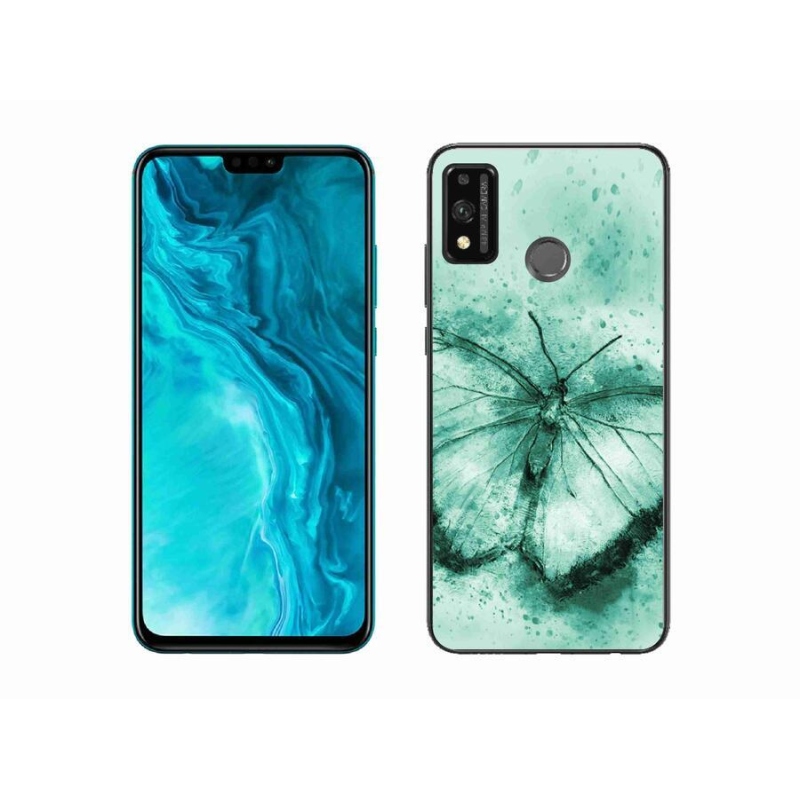 Gelový obal mmCase na mobil Honor 9X Lite - zelený motýl
