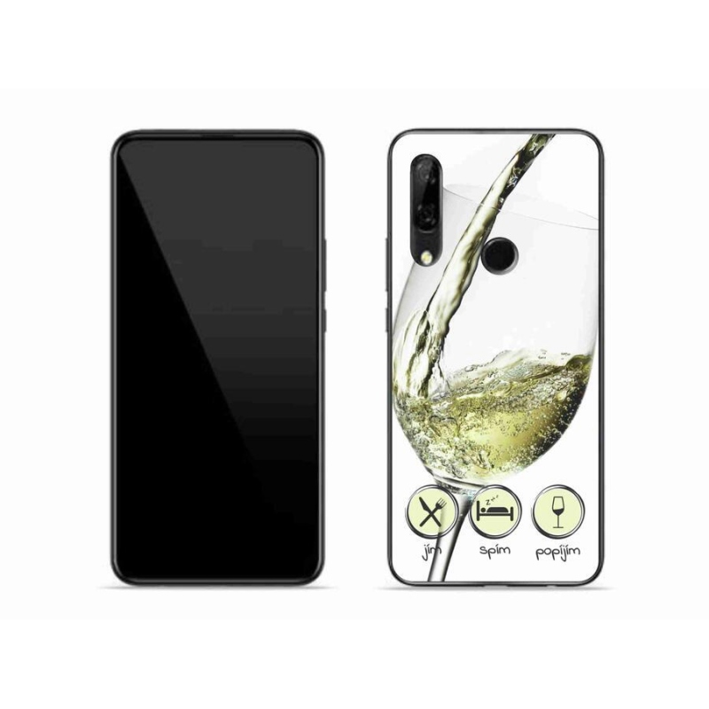 Gelový obal mmCase na mobil Honor 9X - sklenička vína bílé