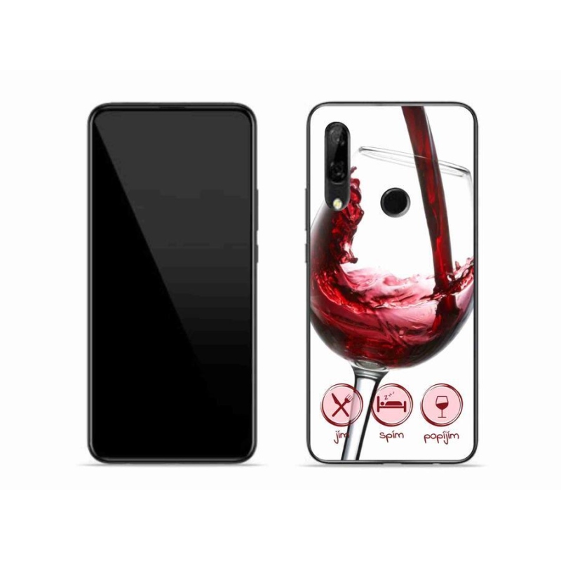 Gelový obal mmCase na mobil Honor 9X - sklenička vína červené
