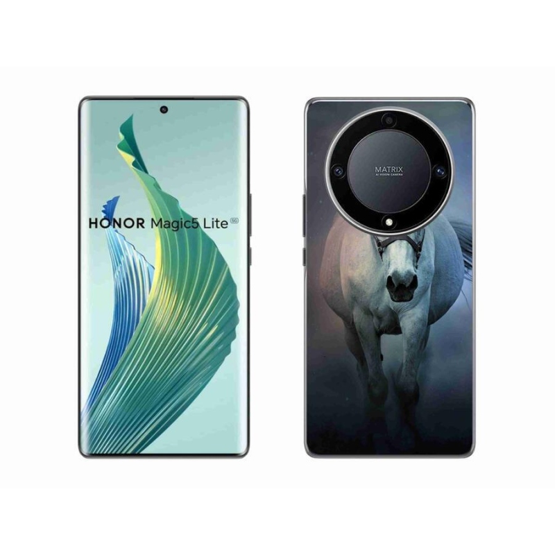 Gelový obal mmCase na mobil Honor Magic 5 Lite 5G - běžící bílý kůň