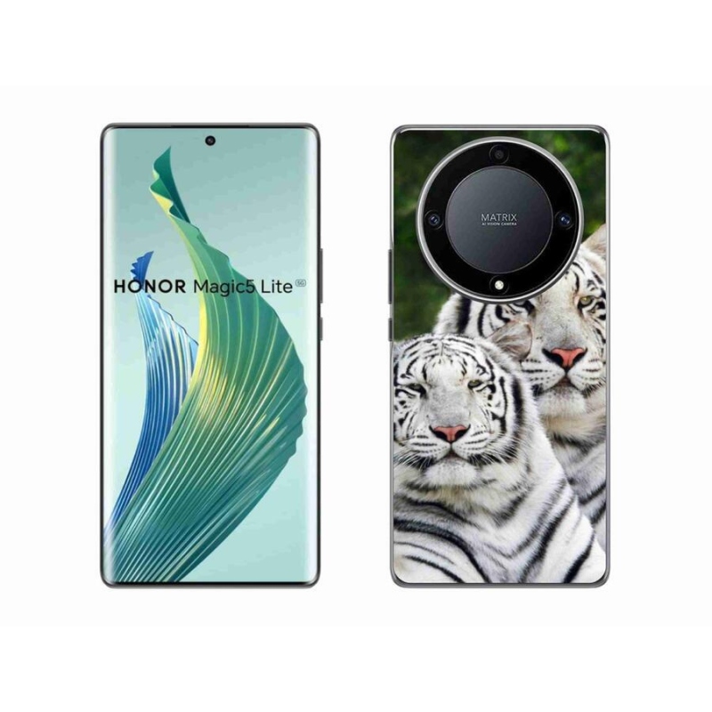 Gelový obal mmCase na mobil Honor Magic 5 Lite 5G - bílí tygři
