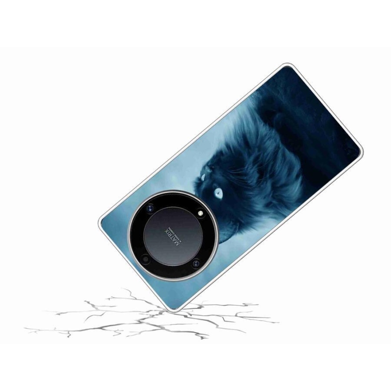 Gelový obal mmCase na mobil Honor Magic 5 Lite 5G - černá kočka 1