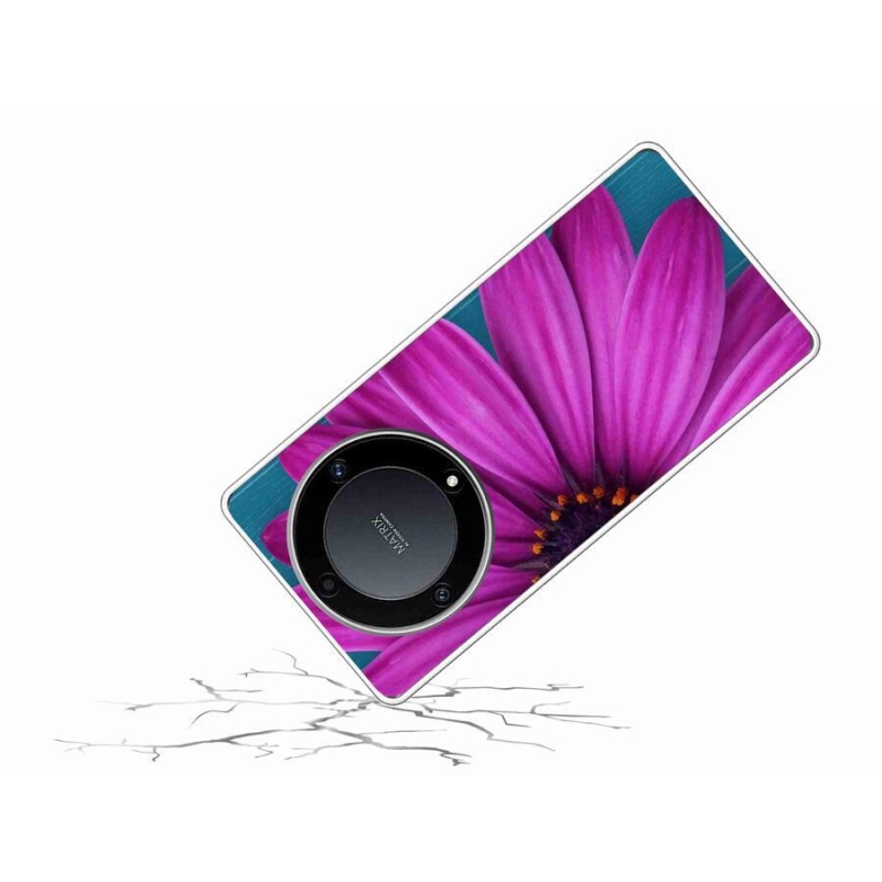 Gelový obal mmCase na mobil Honor Magic 5 Lite 5G - fialová kopretina