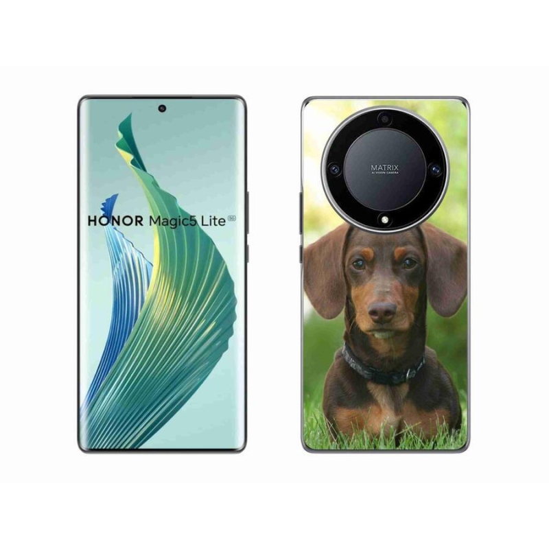 Gelový obal mmCase na mobil Honor Magic 5 Lite 5G - hnědý jezevčík