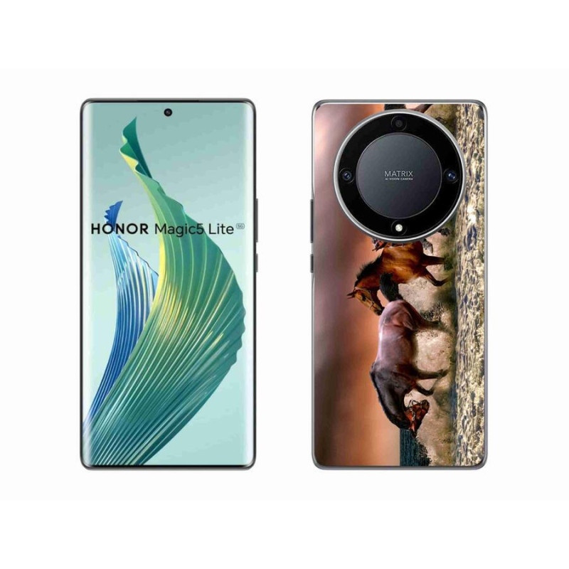 Gelový obal mmCase na mobil Honor Magic 5 Lite 5G - koně 1