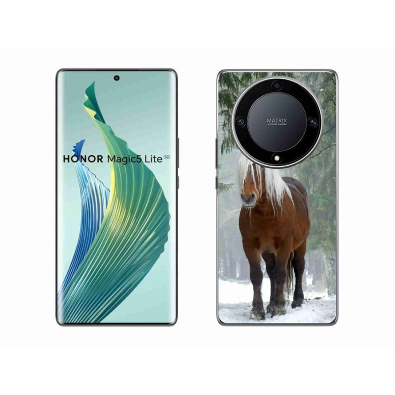 Gelový obal mmCase na mobil Honor Magic 5 Lite 5G - kůň v lese