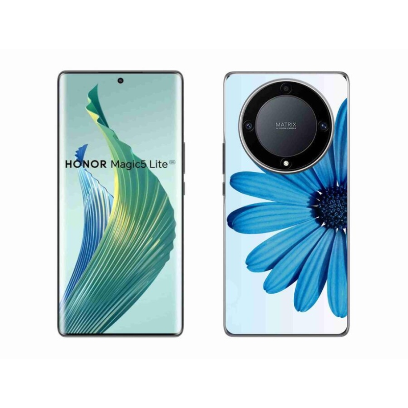 Gelový obal mmCase na mobil Honor Magic 5 Lite 5G - modrá kopretina
