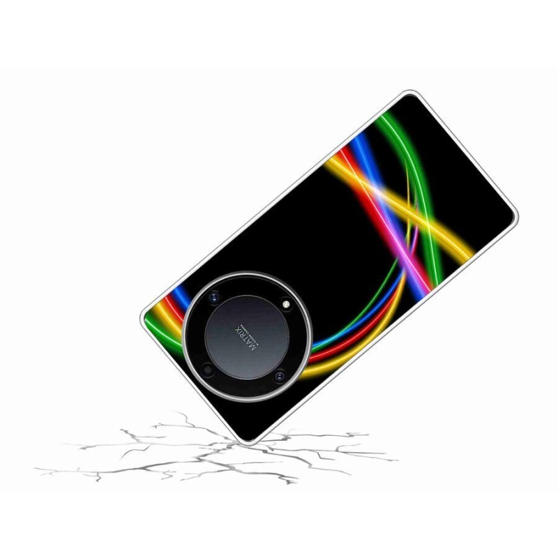 Gelový obal mmCase na mobil Honor Magic 5 Lite 5G - neonové kruhy