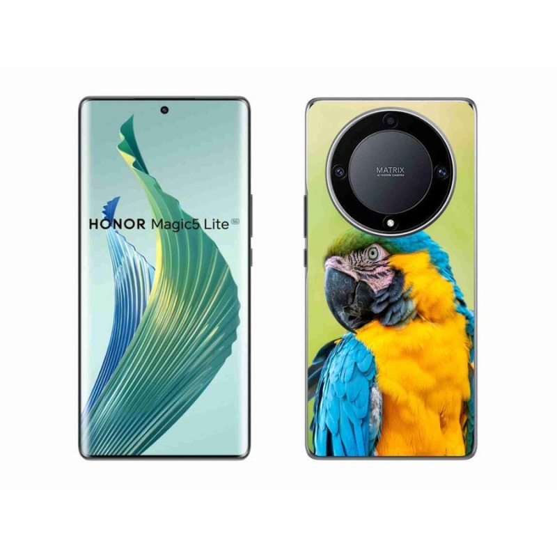 Gelový obal mmCase na mobil Honor Magic 5 Lite 5G - papoušek ara 2