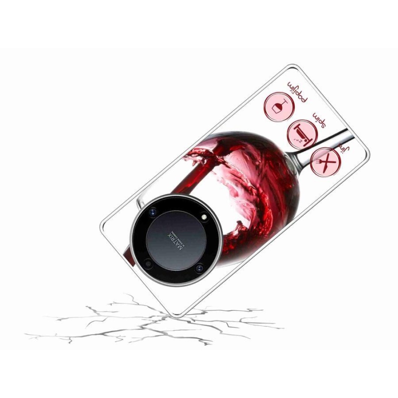 Gelový obal mmCase na mobil Honor Magic 5 Lite 5G - sklenička vína červené