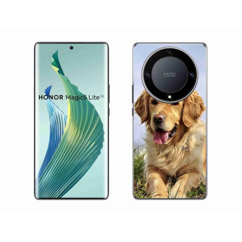 Gelový obal mmCase na mobil Honor Magic 5 Lite 5G - zlatý retrívr