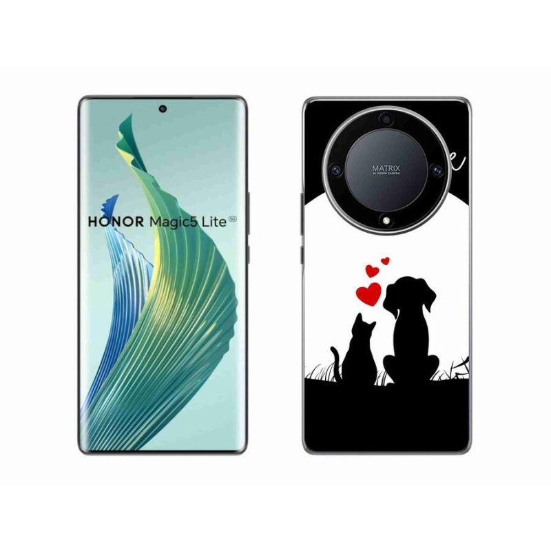 Gelový obal mmCase na mobil Honor Magic 5 Lite 5G - zvířecí láska