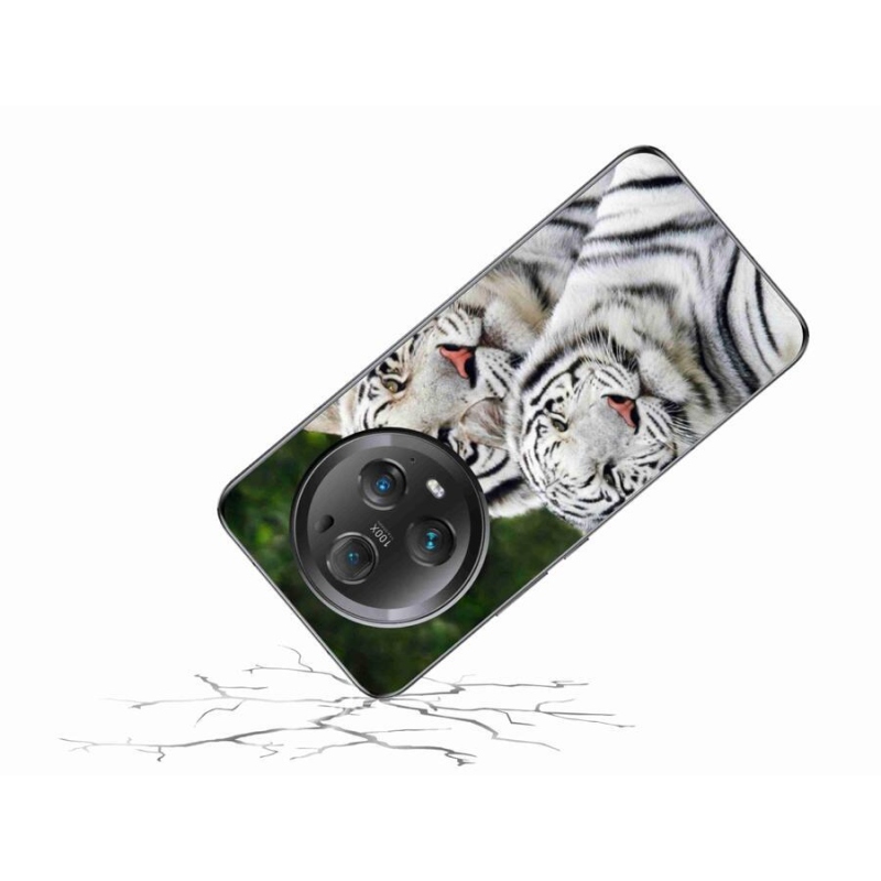 Gelový obal mmCase na mobil Honor Magic 5 Pro 5G - bílí tygři