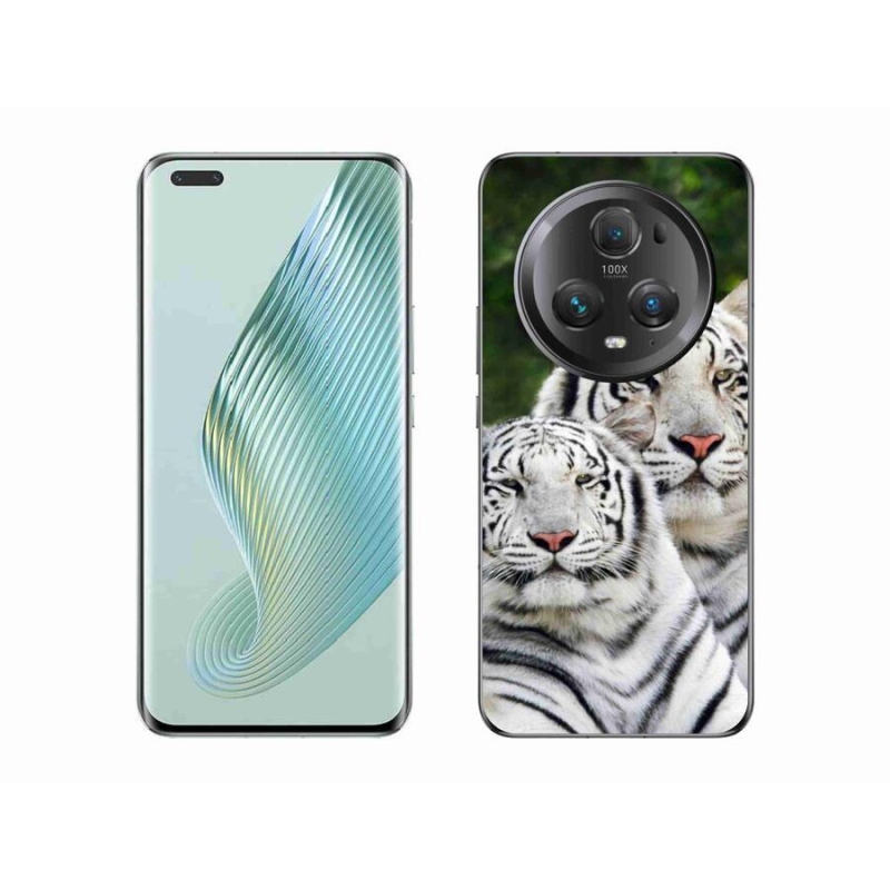 Gelový obal mmCase na mobil Honor Magic 5 Pro 5G - bílí tygři