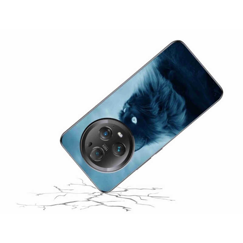 Gelový obal mmCase na mobil Honor Magic 5 Pro 5G - černá kočka 1