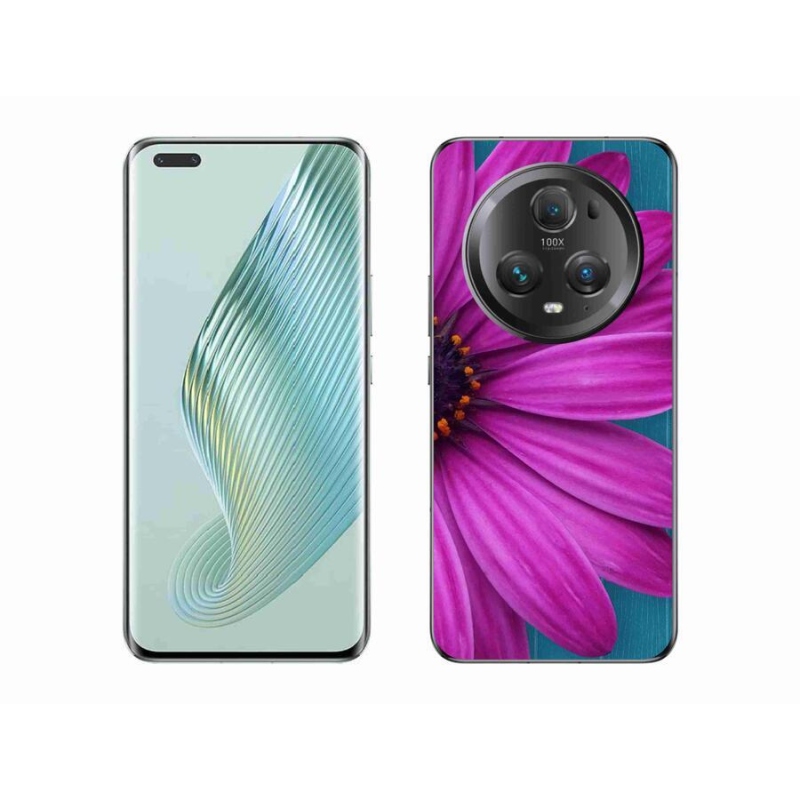 Gelový obal mmCase na mobil Honor Magic 5 Pro 5G - fialová kopretina