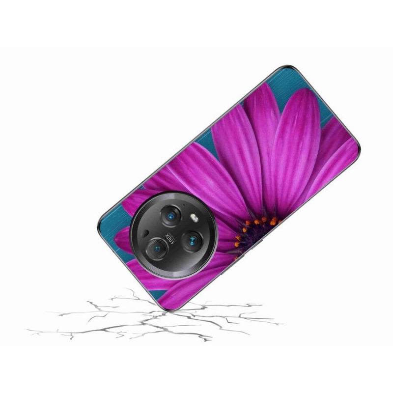 Gelový obal mmCase na mobil Honor Magic 5 Pro 5G - fialová kopretina