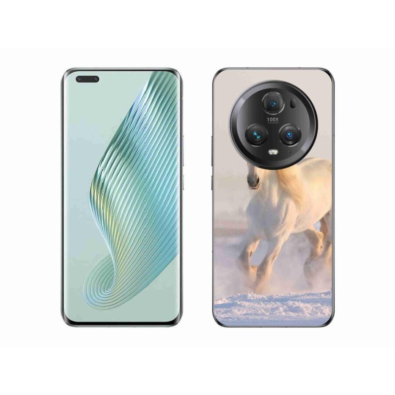 Gelový obal mmCase na mobil Honor Magic 5 Pro 5G - kůň ve sněhu