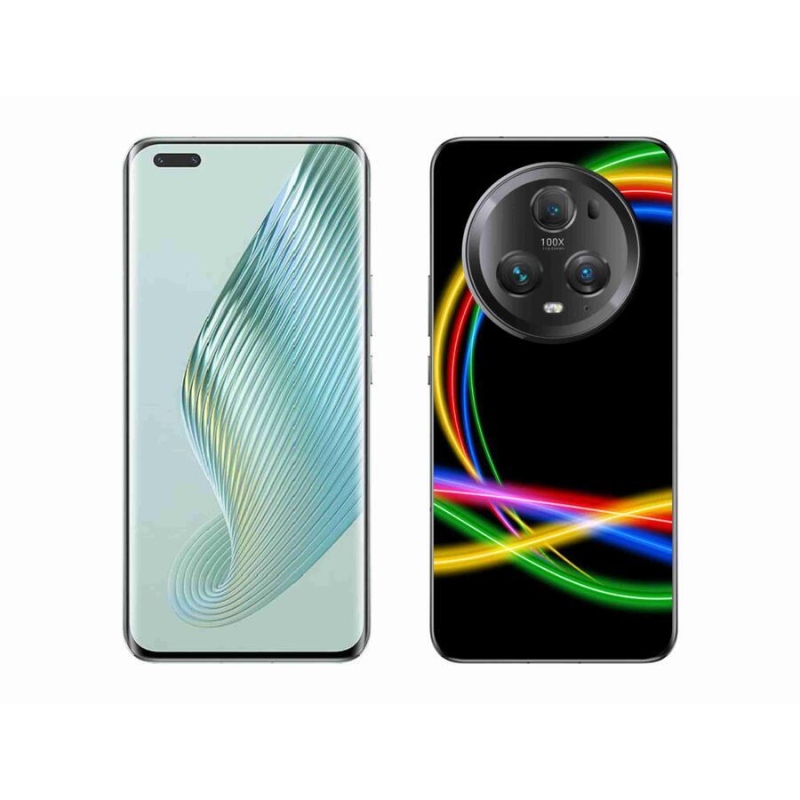 Gelový obal mmCase na mobil Honor Magic 5 Pro 5G - neonové kruhy