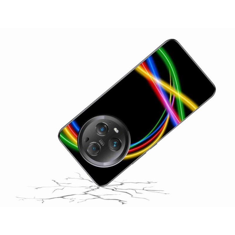 Gelový obal mmCase na mobil Honor Magic 5 Pro 5G - neonové kruhy