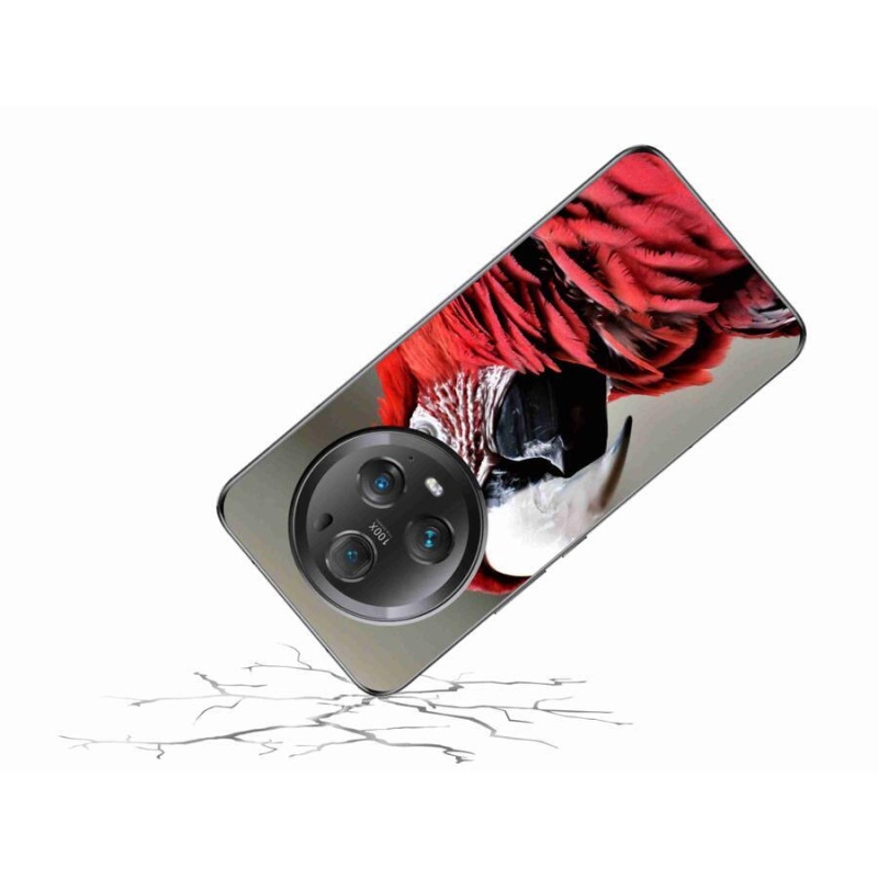 Gelový obal mmCase na mobil Honor Magic 5 Pro 5G - papoušek ara červený