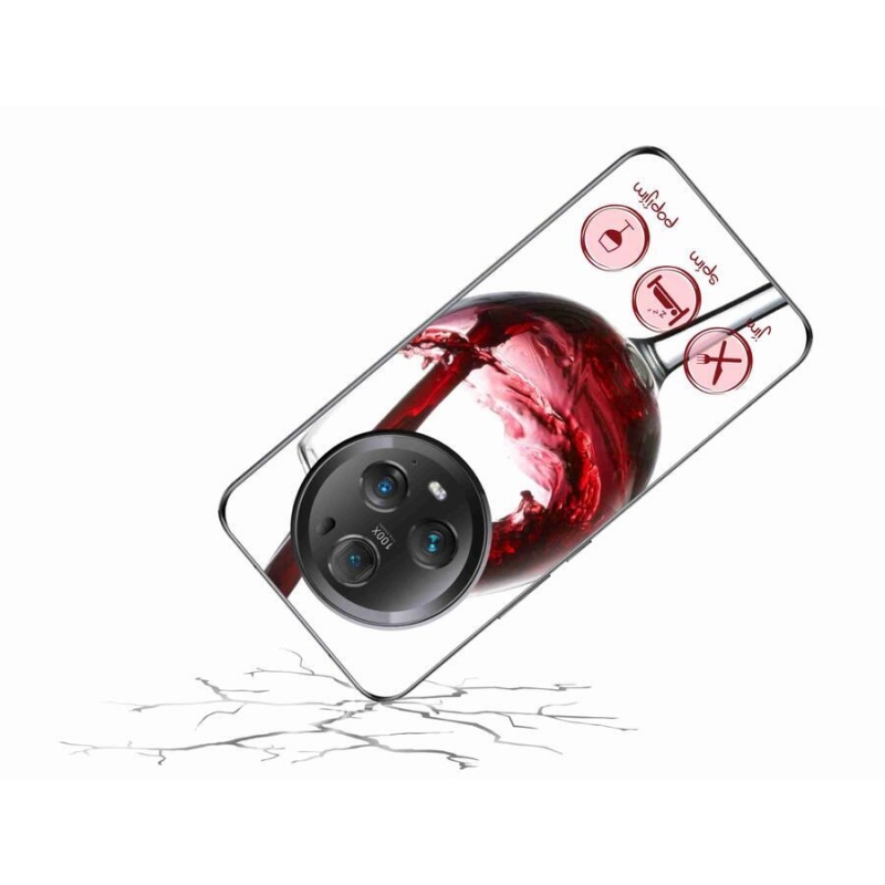 Gelový obal mmCase na mobil Honor Magic 5 Pro 5G - sklenička vína červené