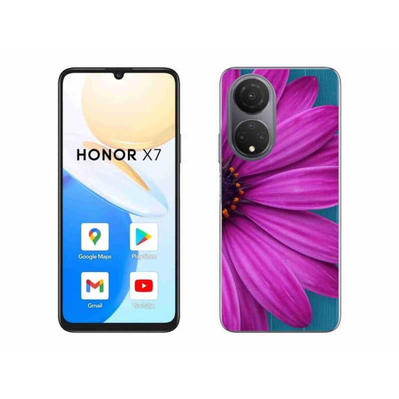 Gelový obal mmCase na mobil Honor X7 - fialová kopretina