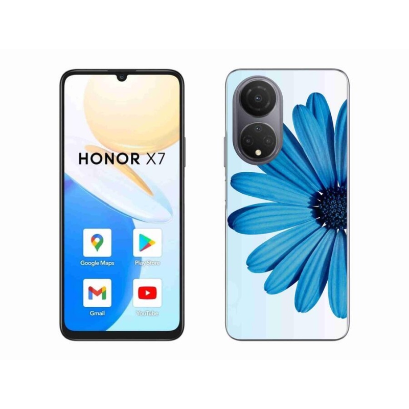 Gelový obal mmCase na mobil Honor X7 - modrá kopretina