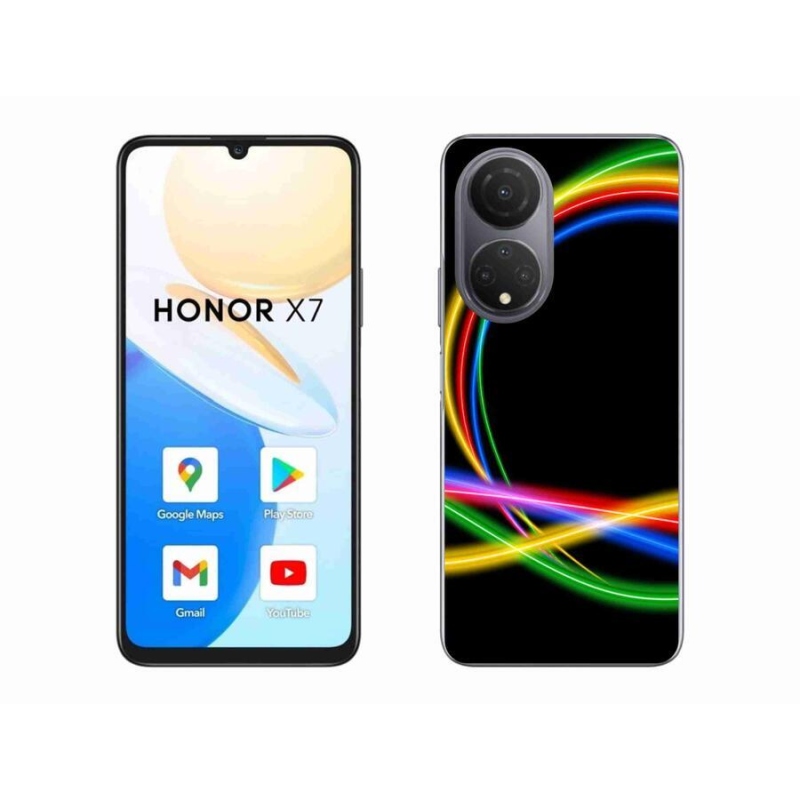 Gelový obal mmCase na mobil Honor X7 - neonové kruhy
