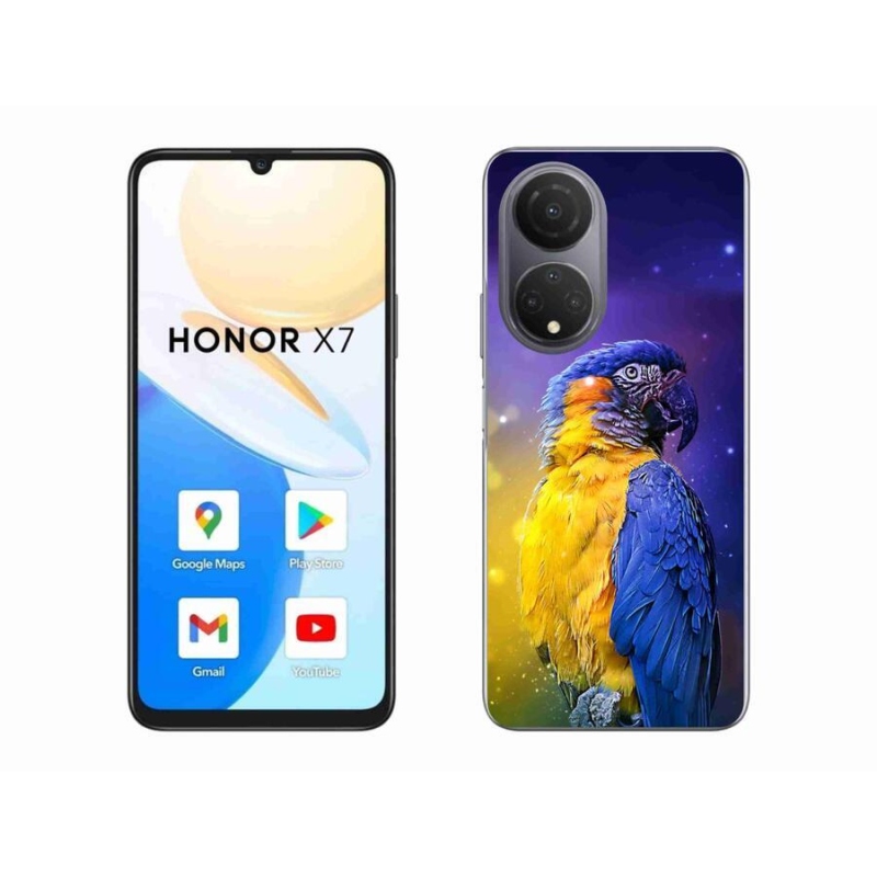 Gelový obal mmCase na mobil Honor X7 - papoušek ara 1