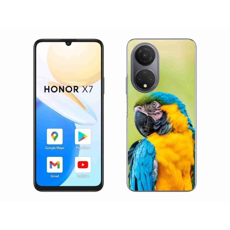Gelový obal mmCase na mobil Honor X7 - papoušek ara 2