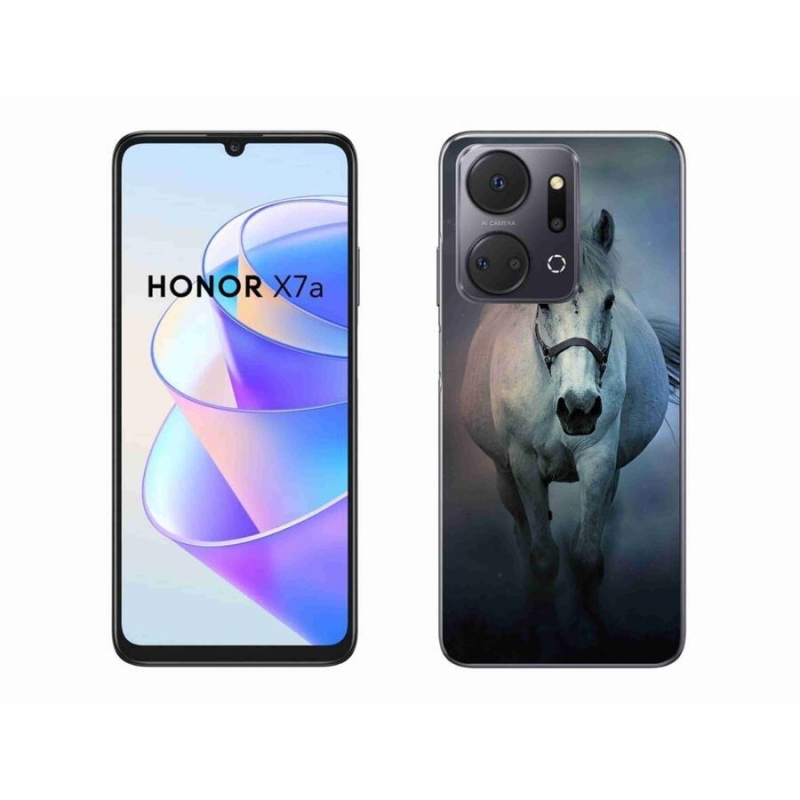 Gelový obal mmCase na mobil Honor X7a - běžící bílý kůň