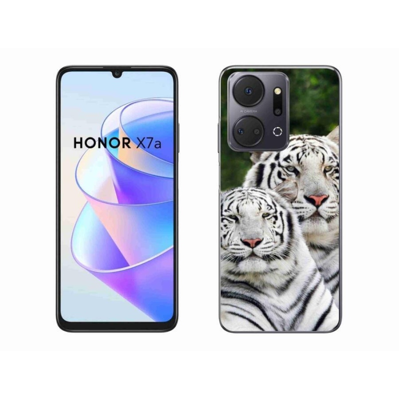 Gelový obal mmCase na mobil Honor X7a - bílí tygři
