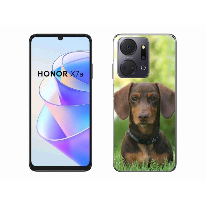 Gelový obal mmCase na mobil Honor X7a - hnědý jezevčík