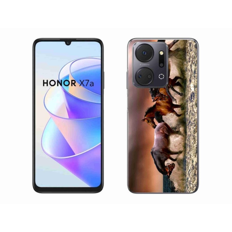 Gelový obal mmCase na mobil Honor X7a - koně 1