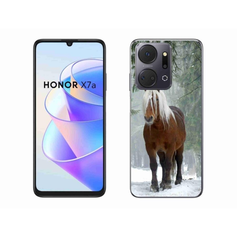 Gelový obal mmCase na mobil Honor X7a - kůň v lese