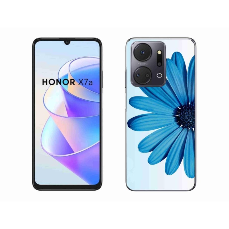 Gelový obal mmCase na mobil Honor X7a - modrá kopretina