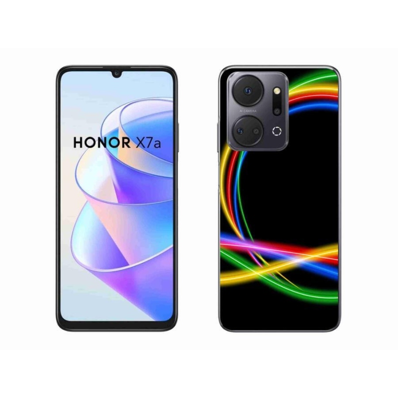 Gelový obal mmCase na mobil Honor X7a - neonové kruhy