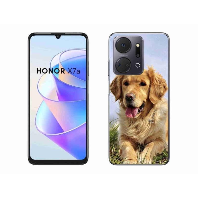 Gelový obal mmCase na mobil Honor X7a - zlatý retrívr