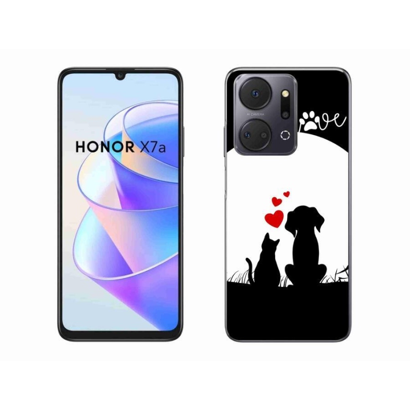 Gelový obal mmCase na mobil Honor X7a - zvířecí láska