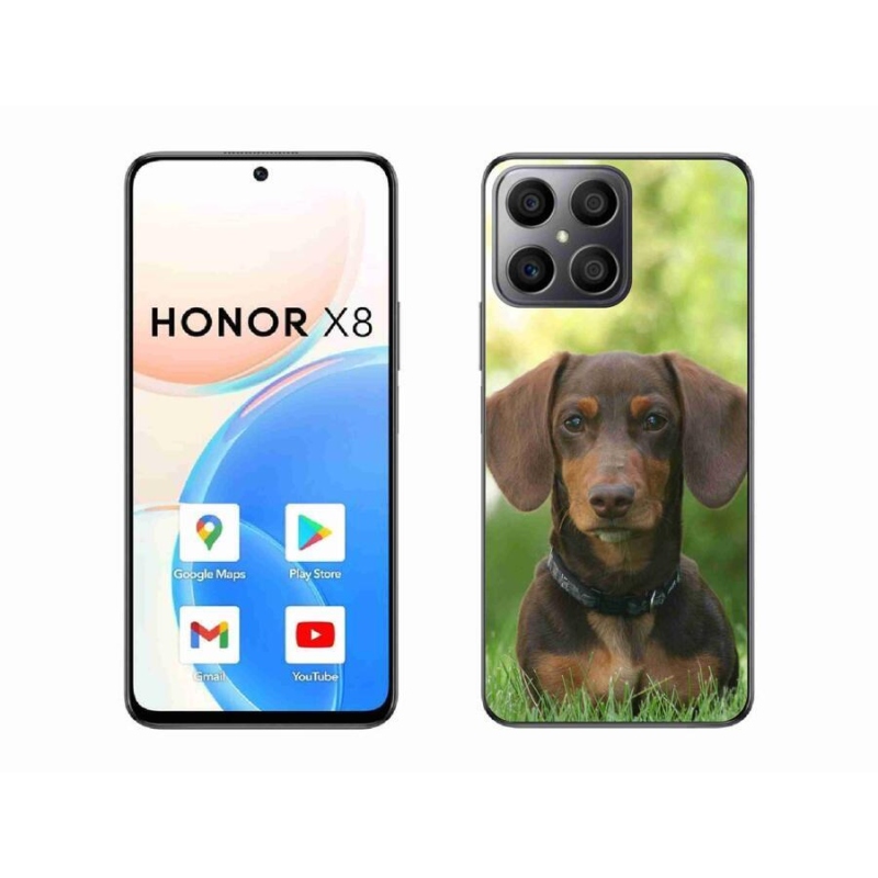 Gelový obal mmCase na mobil Honor X8 4G - hnědý jezevčík
