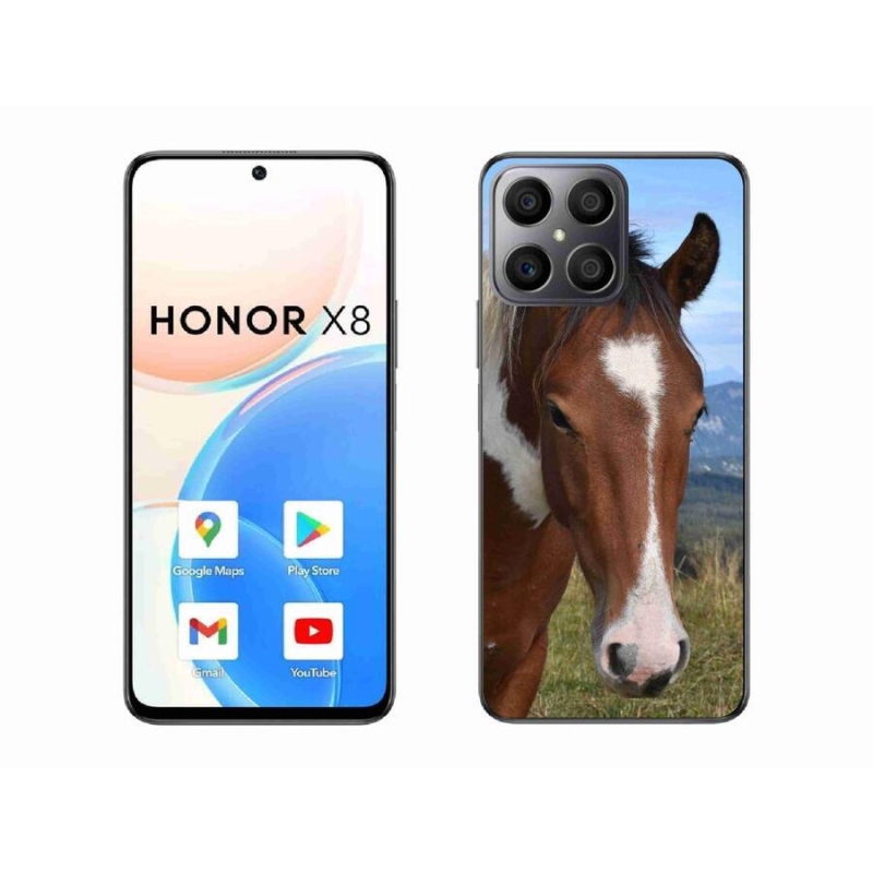 Gelový obal mmCase na mobil Honor X8 4G - hnědý kůň