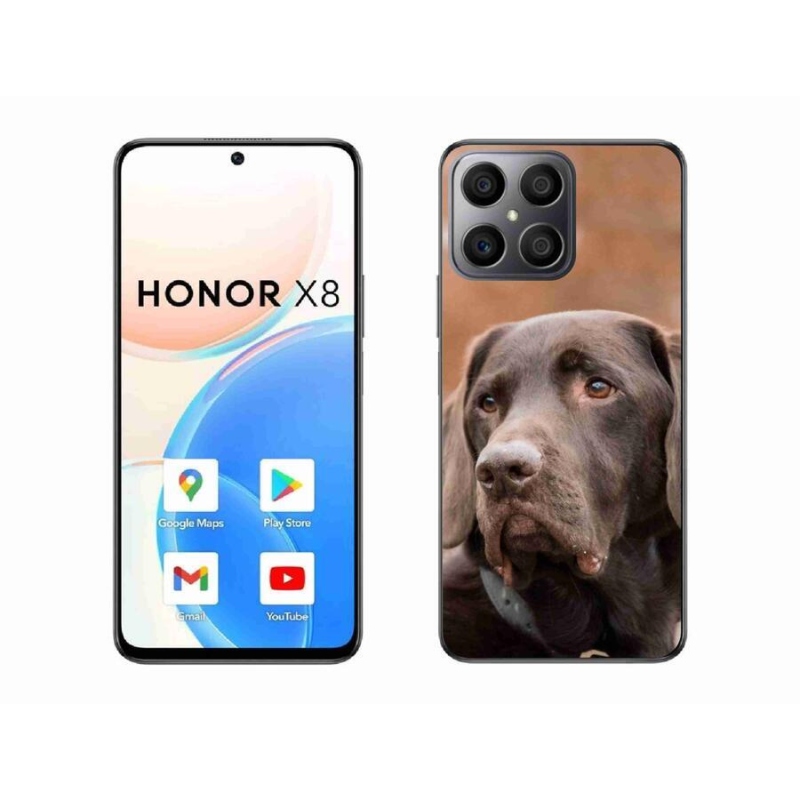 Gelový obal mmCase na mobil Honor X8 4G - hnědý labrador