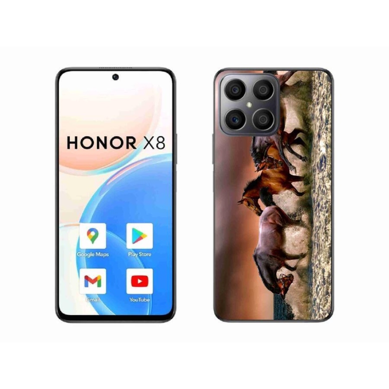 Gelový obal mmCase na mobil Honor X8 4G - koně 1