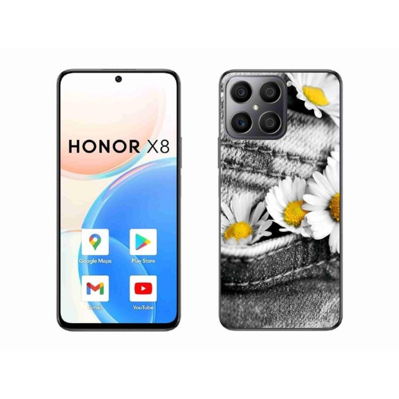 Gelový obal mmCase na mobil Honor X8 4G - kopretiny